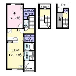 1LDK 間取り図