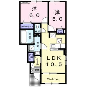 2LDK 間取り図
