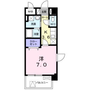 1K 間取り図