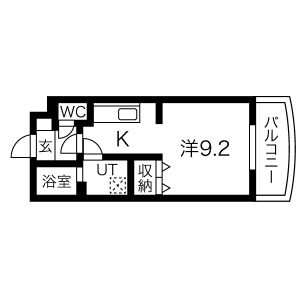 1K 間取り図