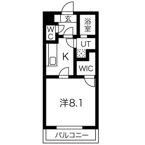 1K 間取り図