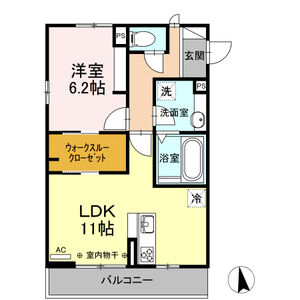 1LDK 間取り図