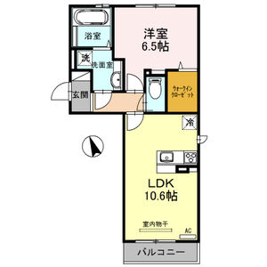1LDK 間取り図