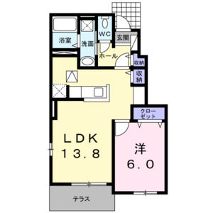 1LDK 間取り図