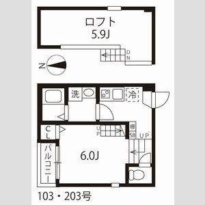 1K 間取り図