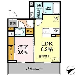 1LDK 間取り図