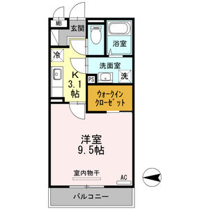 1K 間取り図