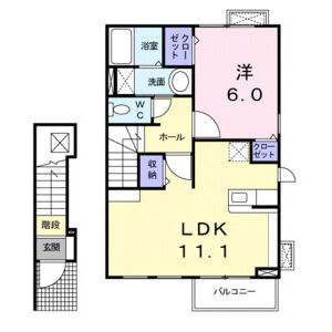 1LDK 間取り図