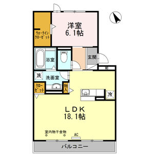 1LDK 間取り図