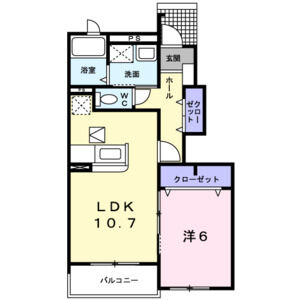 1LDK 間取り図