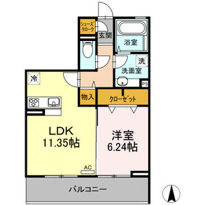 1LDK 間取り図