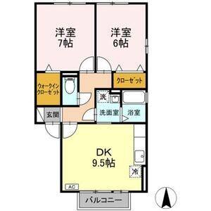 2DK 間取り図