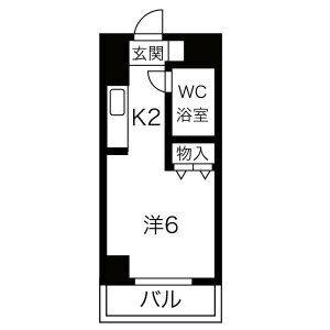 1K 間取り図