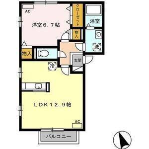 1LDK 間取り図