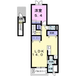 1LDK 間取り図