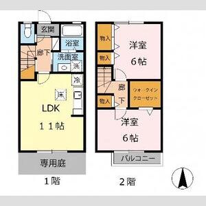 2LDK 間取り図