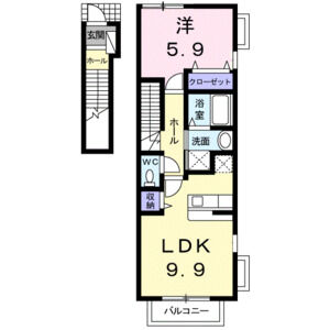 1LDK 間取り図