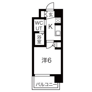 1K 間取り図