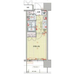 1K 間取り図