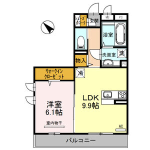1LDK 間取り図