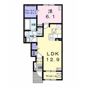 1LDK 間取り図