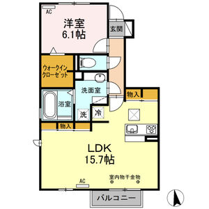 1LDK 間取り図
