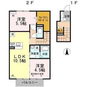 2LDK 間取り図