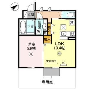 1LDK 間取り図