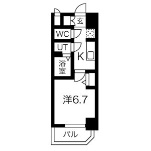 1K 間取り図