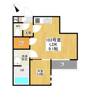 1LDK 間取り図