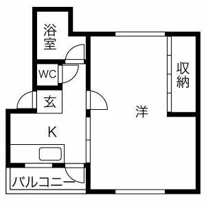 1K 間取り図
