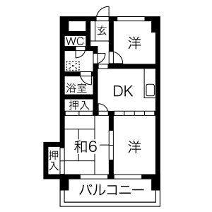 2LDK 間取り図