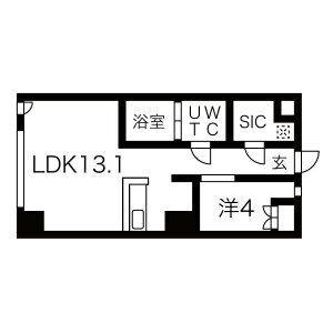 1LDK 間取り図