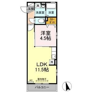 1LDK 間取り図