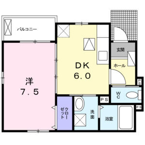 1DK 間取り図