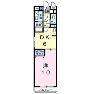 1DK 間取り図