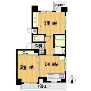 2DK 間取り図