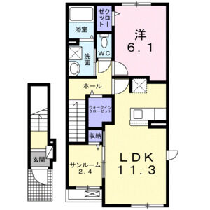 1LDK 間取り図