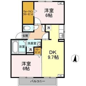 2DK 間取り図
