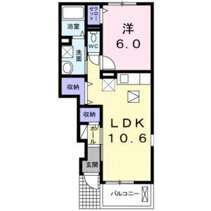 1LDK 間取り図