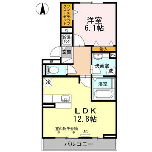 1LDK 間取り図