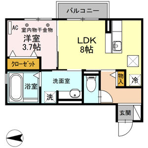 1LDK 間取り図