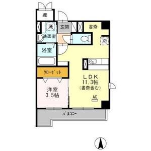1LDK 間取り図