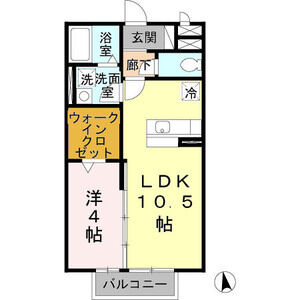 1LDK 間取り図