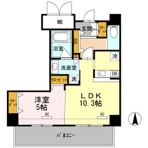 1LDK 間取り図
