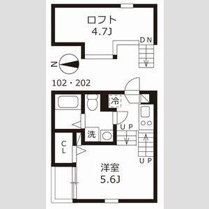1K 間取り図