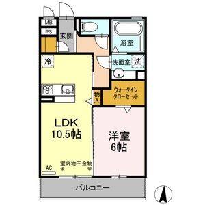 1LDK 間取り図