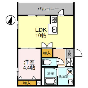 1LDK 間取り図