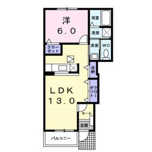 1LDK 間取り図