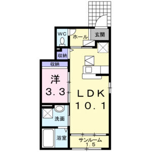 1LDK 間取り図